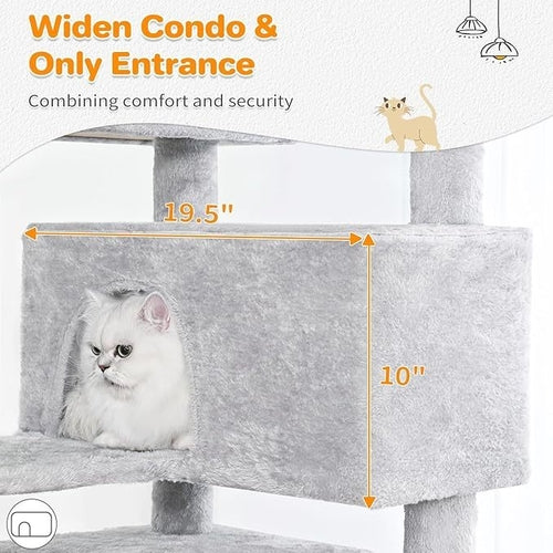 Made4Pets 56-inch Pet Cat Tree For Indoor Cats Multi-Level Cat Tree